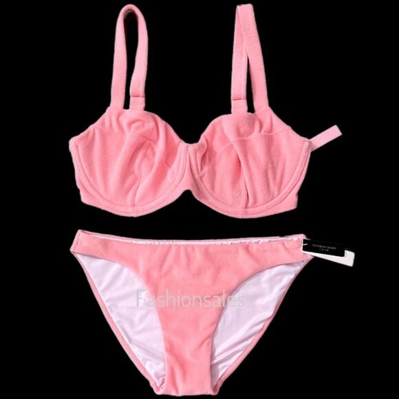 Victorias Secret Set Wicked Push Up without padding terry Bikini Top & Bottoms - Picture 1 of 9